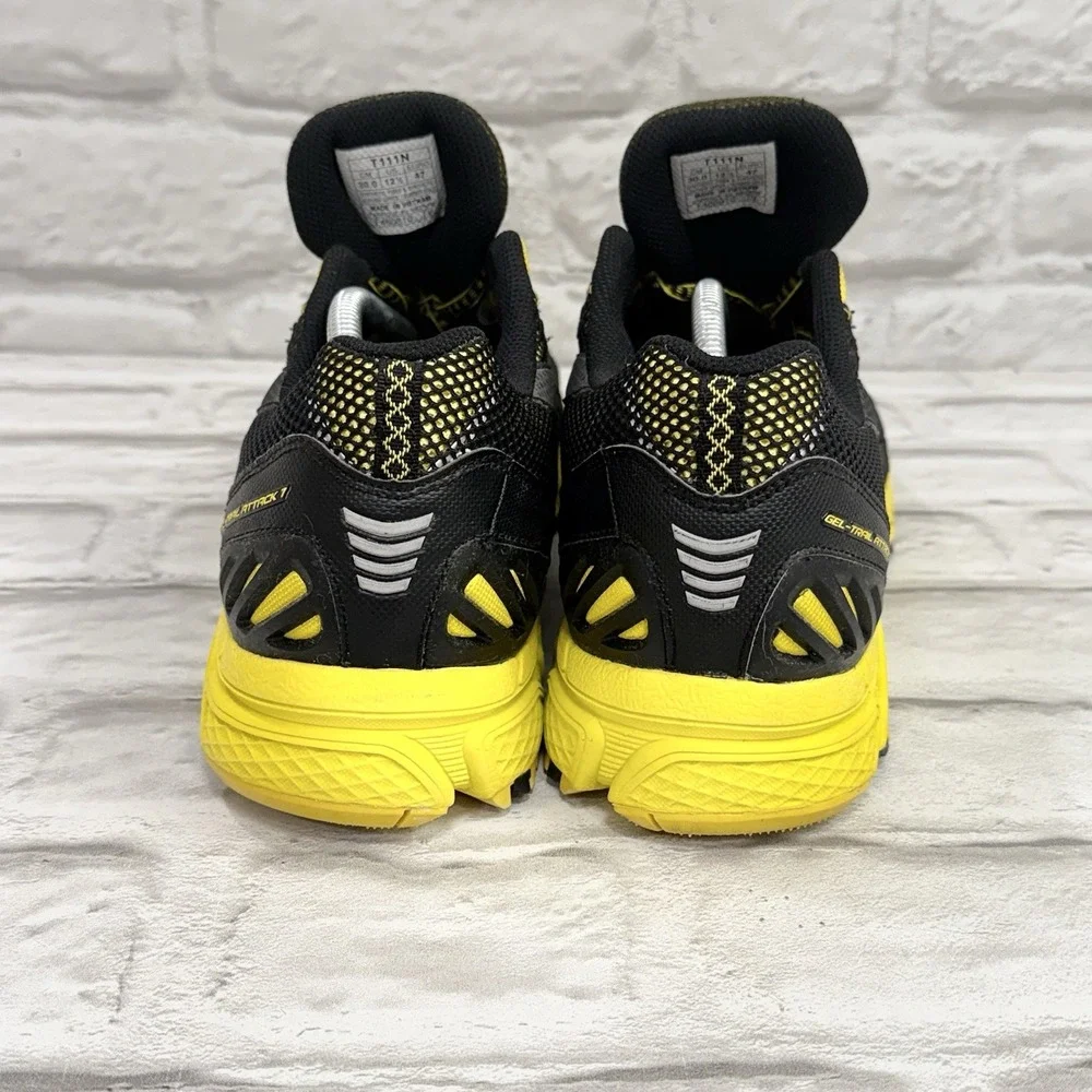 Asics Gel Trail Attack 7 Yellow/Black Trail Running Shoes Trainers Mens Sz 12.5